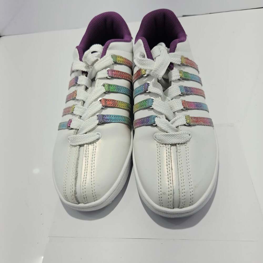 K-Swiss Classic VN M Low White/Rainbow/Purple Sneakers Size 6.5